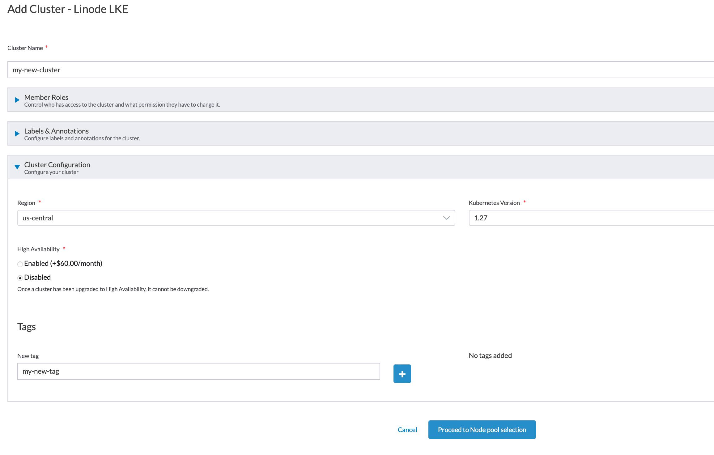 Tags Region and Version Tags Regions and Version