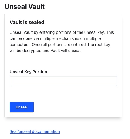 Screenshot of the Vault web UI Screenshot of the Vault web UI