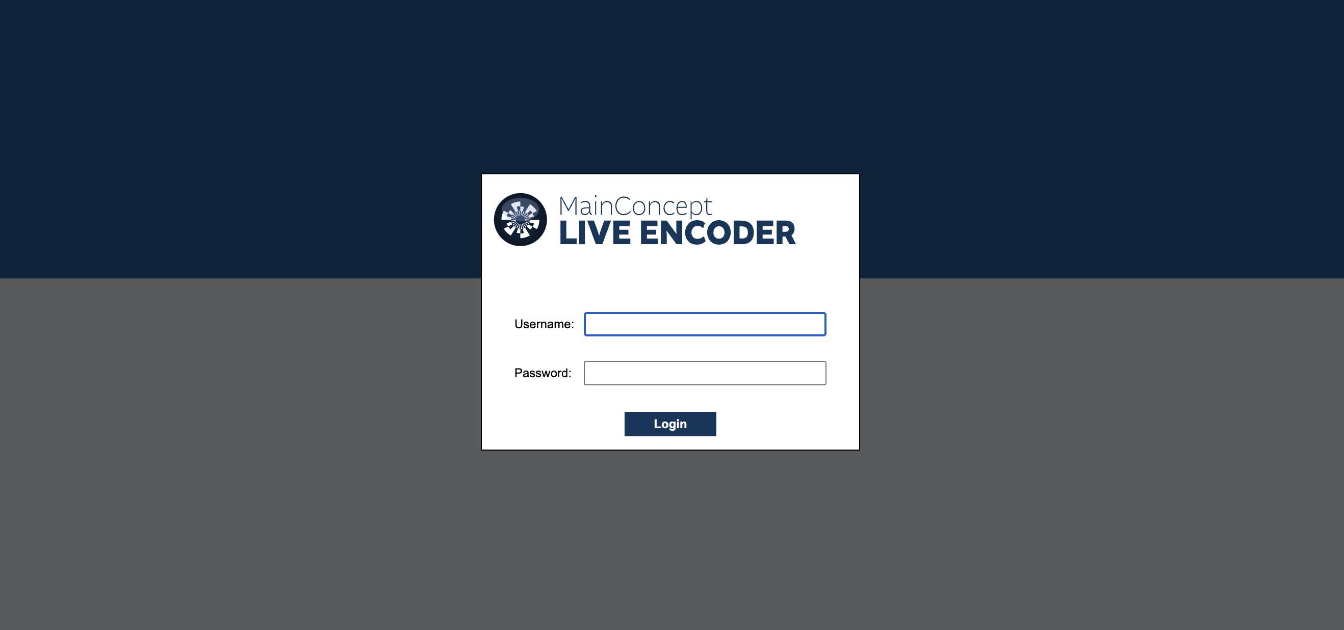 MainConcept Live Encoder Login MainConcept Live Encoder Login